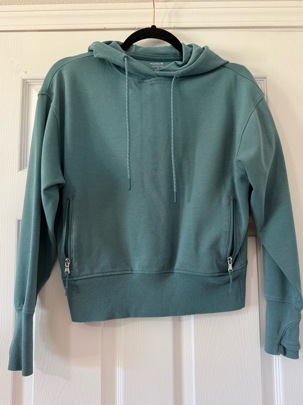 Old Navy Active Dynamic Fleece women’s teal pullover hoodie in XS